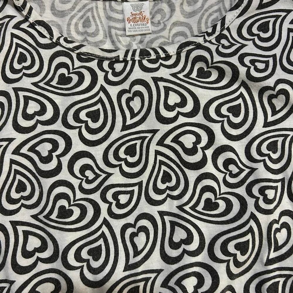 layered line black heart print black & white skinny baby tee - Picture 5 of 8